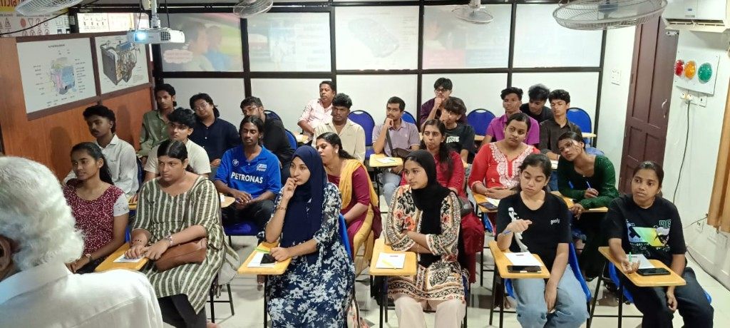 Students attending a classroom lecture