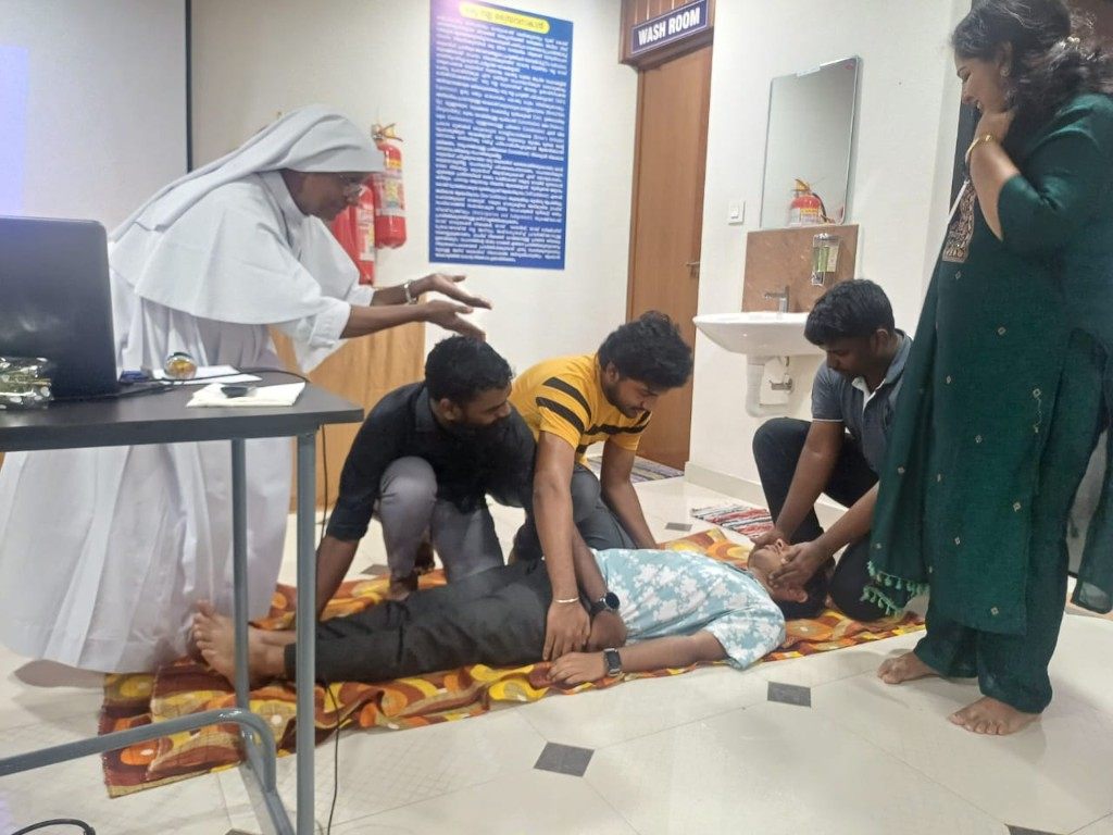 First-aid and CPR training demonstration